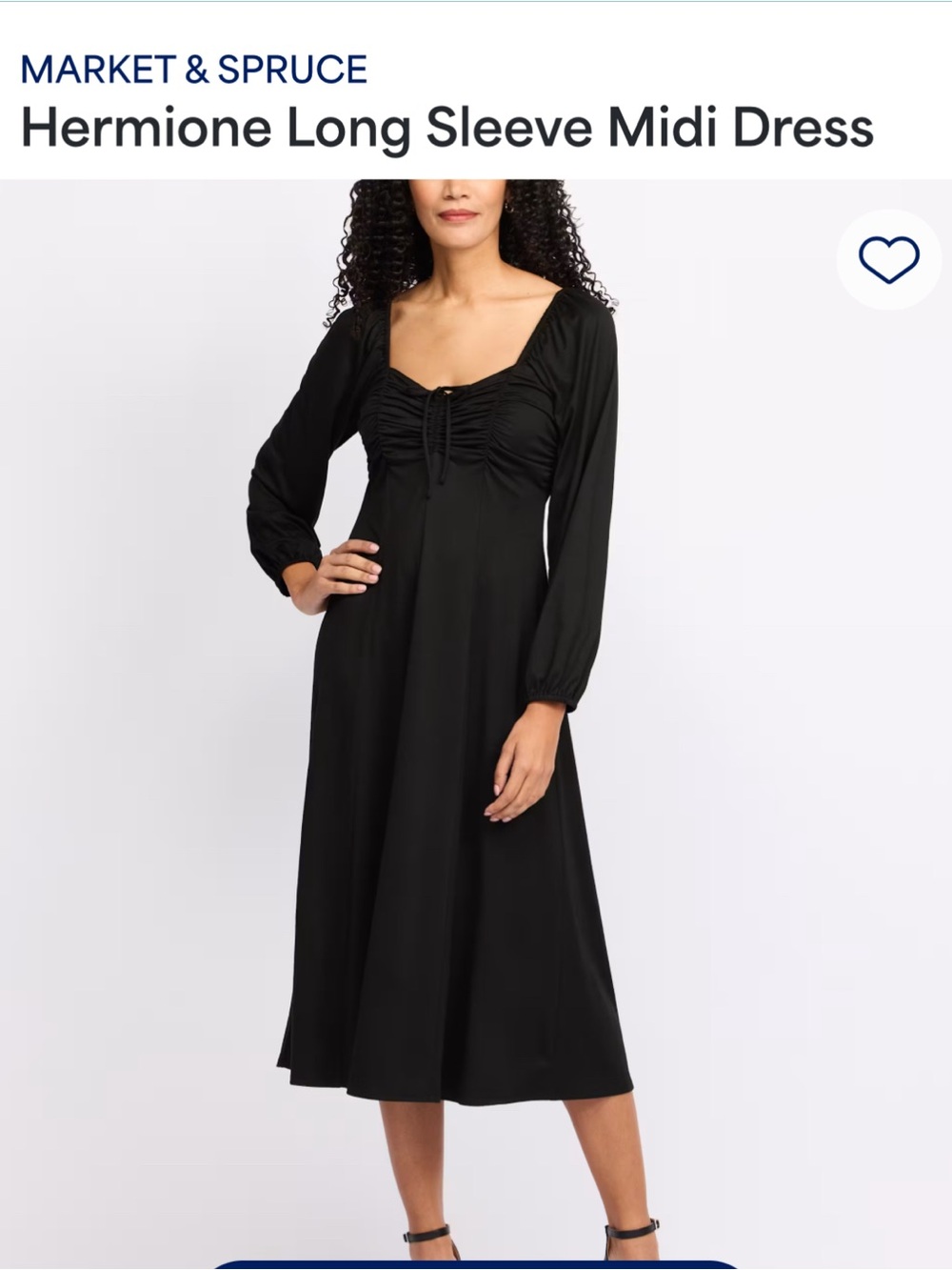 Market & Spruce Hermione Long Sleeve Midi Dress - Black